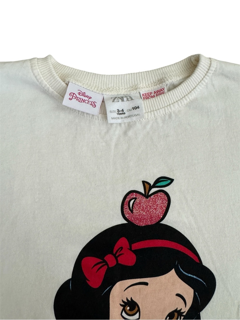Zara White Snow White Graphic Tee with Colorful Character Print - Picture 2 of 3